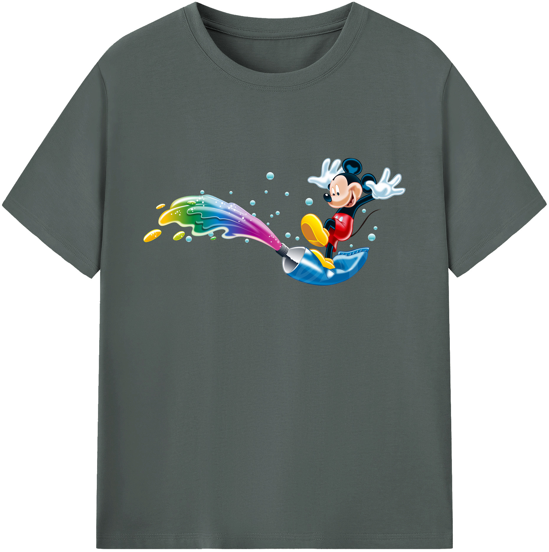 ミッキーマウス Mickey Mouse 綿100％ メンズ半袖Tシャツ｜肌触りやわらか＆通気性